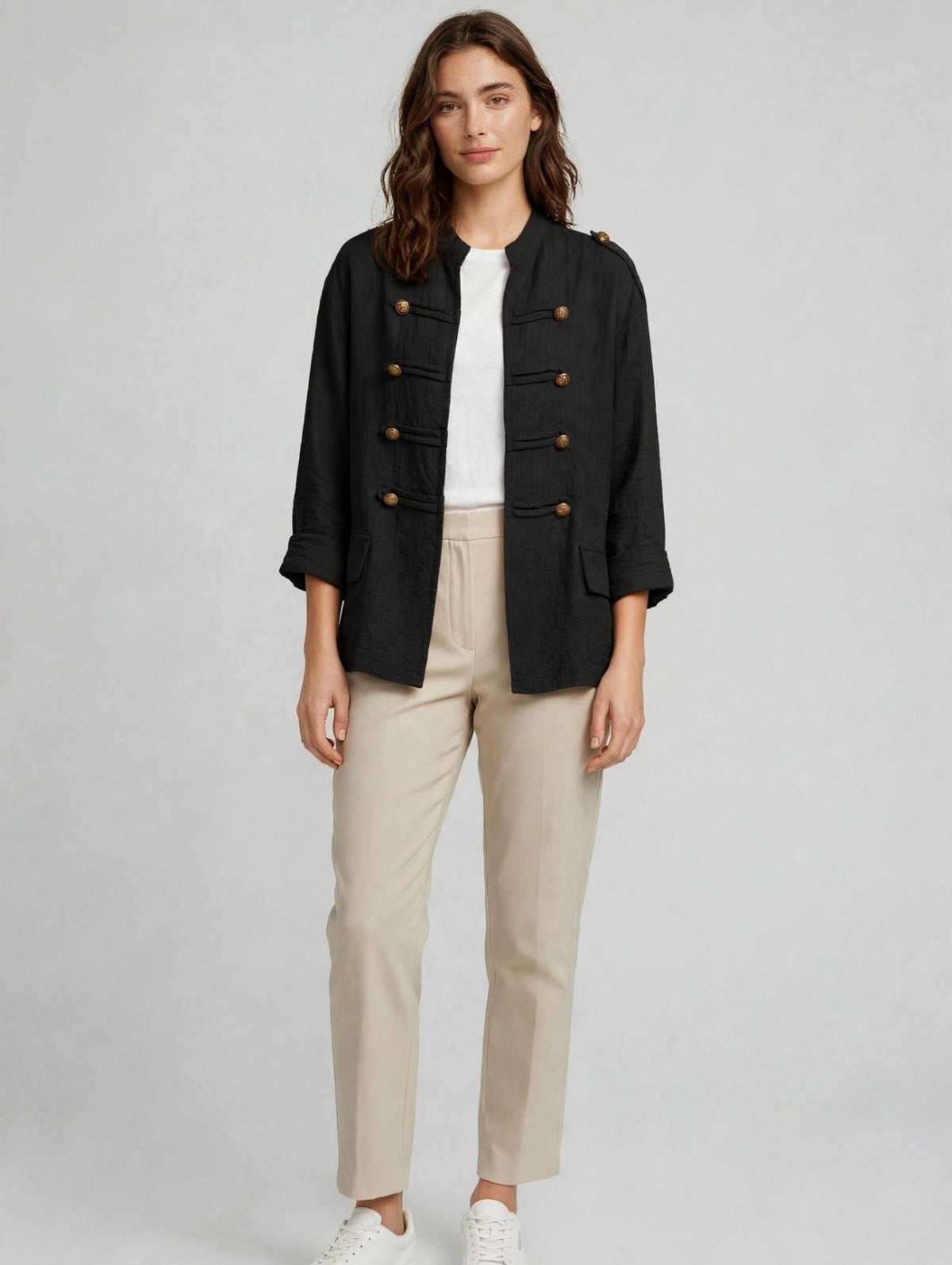 Brass Button Military Jacket
