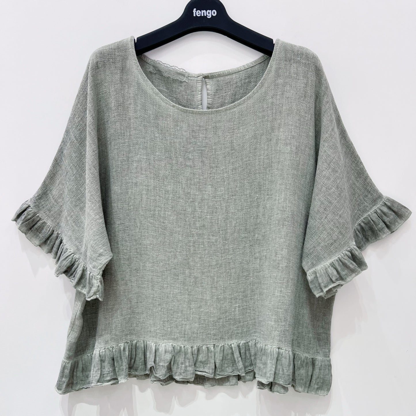 The Ruffle Bloom Linen Top