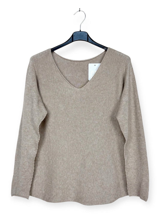 Relaxed Fit V-Neck Sweater