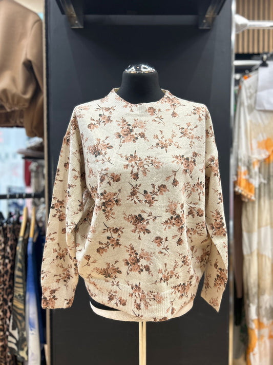 Vintage Floral Knit Sweater