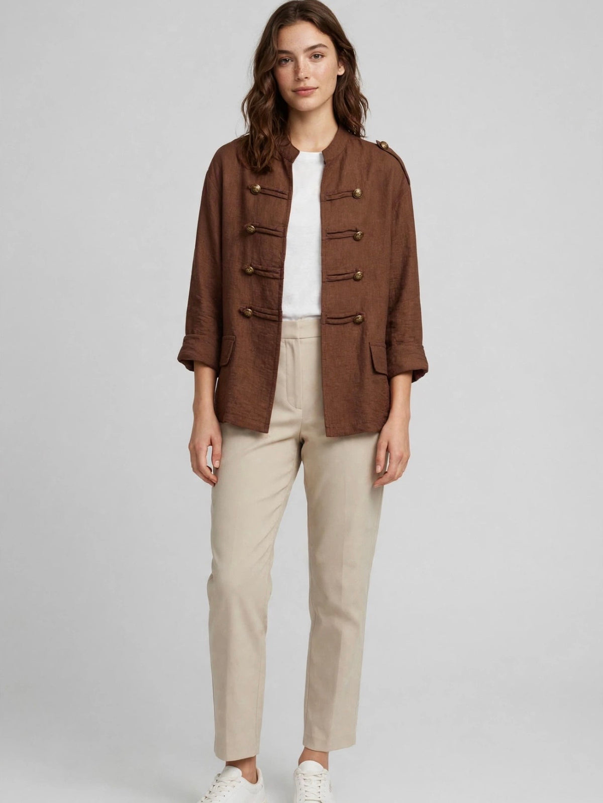 Brass Button Military Jacket