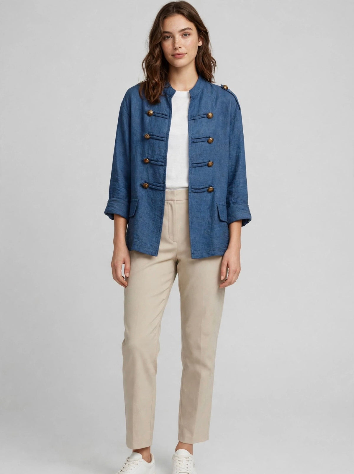 Brass Button Military Jacket