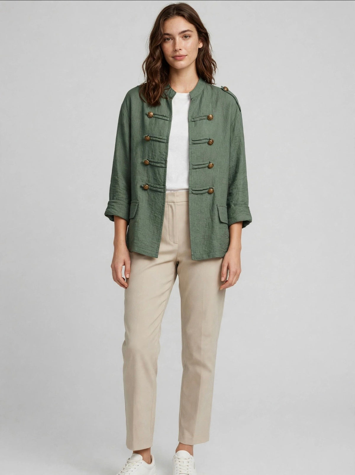 Brass Button Military Jacket