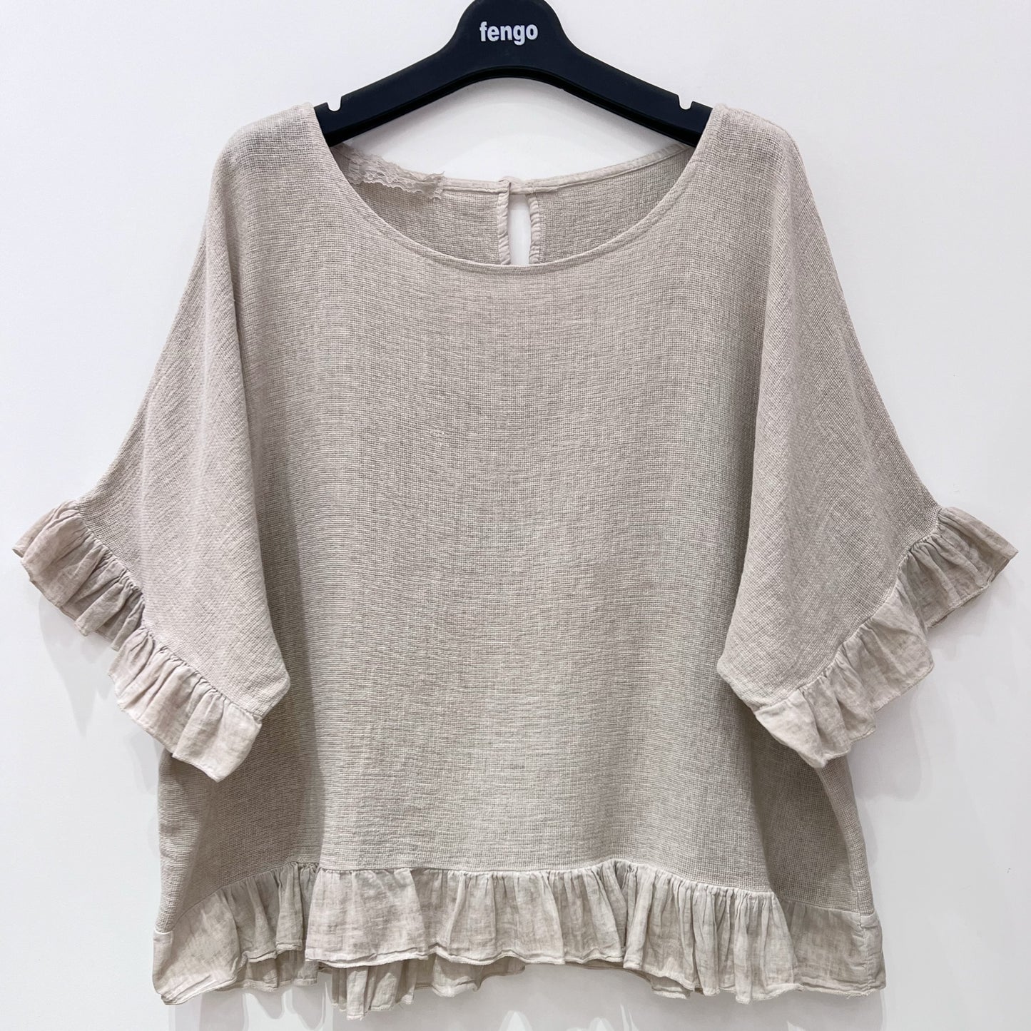 The Ruffle Bloom Linen Top