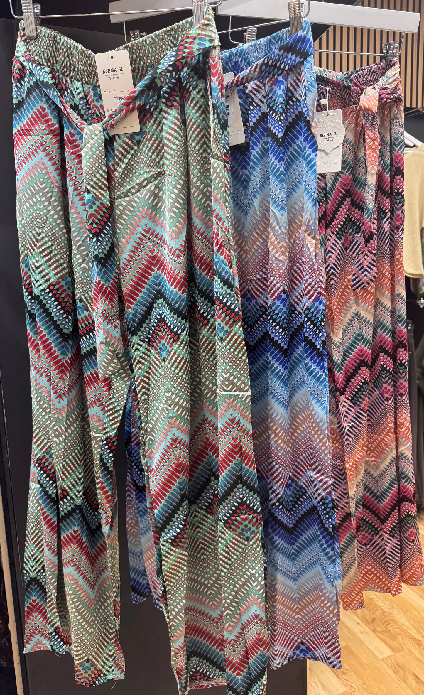 Boho Chic Chevron Print Wide-Leg Trousers