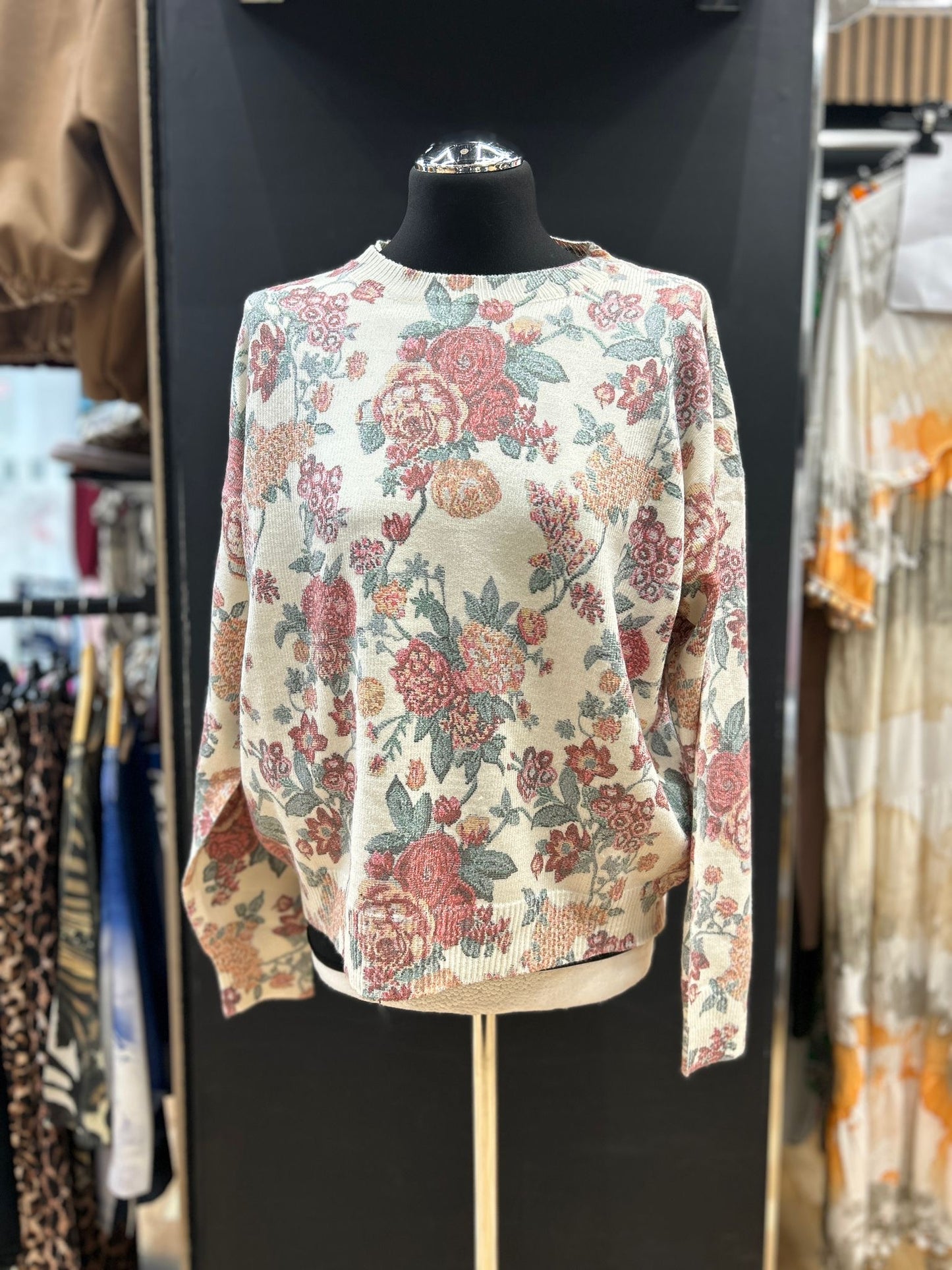 Vintage Floral Knit Sweater